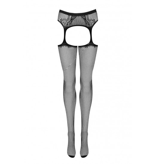 Чулки в сетку на эластичном поясе