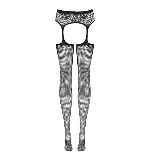 Чулки в сетку на эластичном поясе