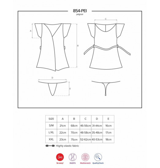 Коротенький пеньюар с атласным пояском и кружевами Коротенький пеньюар с атласным пояском и кружевами