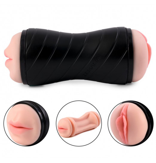 Двусторонний мастурбатор Gina в тубе - вагина и ротик