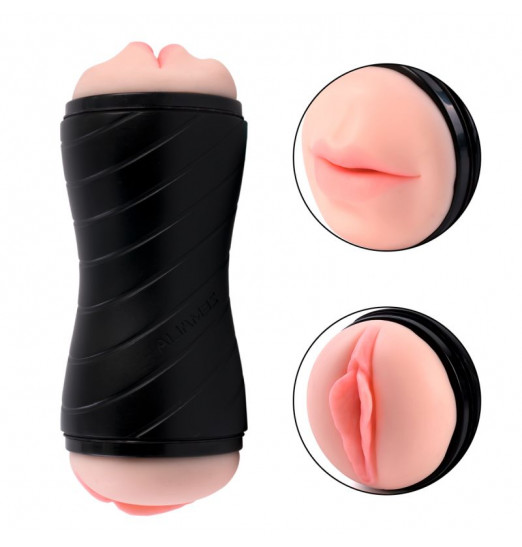 Двусторонний мастурбатор Gina в тубе - вагина и ротик