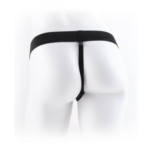 Телесный полый страпон Hollow Strap-On with Balls - 18,9 см.