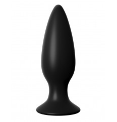 Чёрная большая анальная вибропробка Large Rechargeable Anal Plug - 13,5 см.