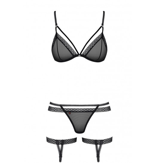 Игривый полупрозрачный комплект с гартерами