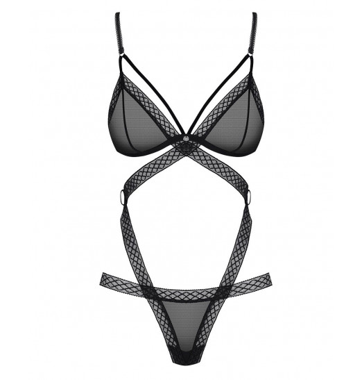 Полупрозрачный тедди с ромбовидным узором на лентах Полупрозрачный тедди с ромбовидным узором на лентах