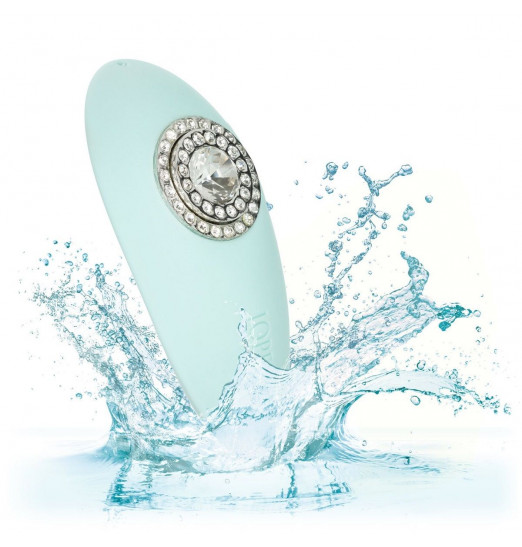 Нежно-голубой вибромассажёр Pave Grace с кристаллами