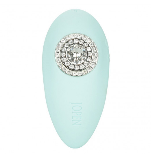 Нежно-голубой вибромассажёр Pave Grace с кристаллами