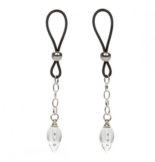 Подвески на соски с прозрачными капельками Non-Piercing Nipple Jewelry Crystal Teardrop