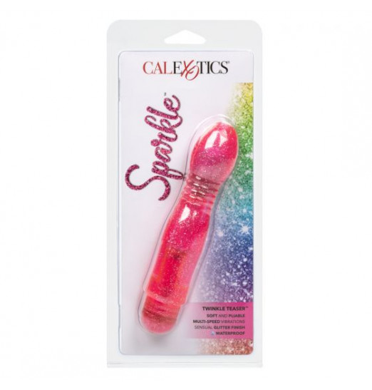 Розовый вибратор с блёстками Twinkle Teaser - 16 см. Розовый вибратор с блёстками Twinkle Teaser - 16 см.