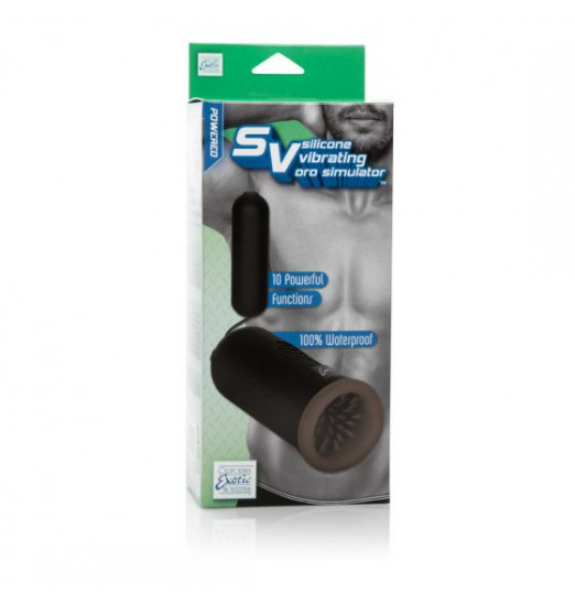 Черный мастурбатор Silicone Vibrating Oro Simulator