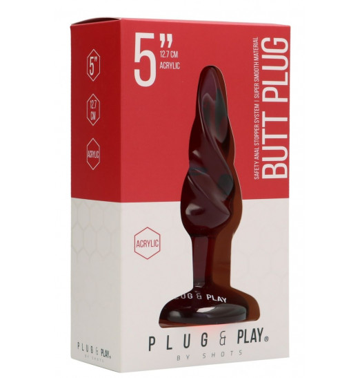 Красная витая анальная пробка Rounded 5 Inch - 12,7 см.