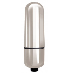 Серебристая вибропуля Mady - 6 см.