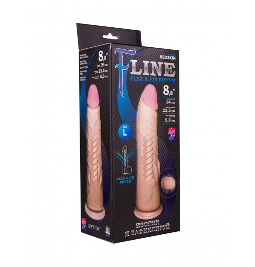 Реалистичный фаллоимитатор на присоске F LINE - 23 см.