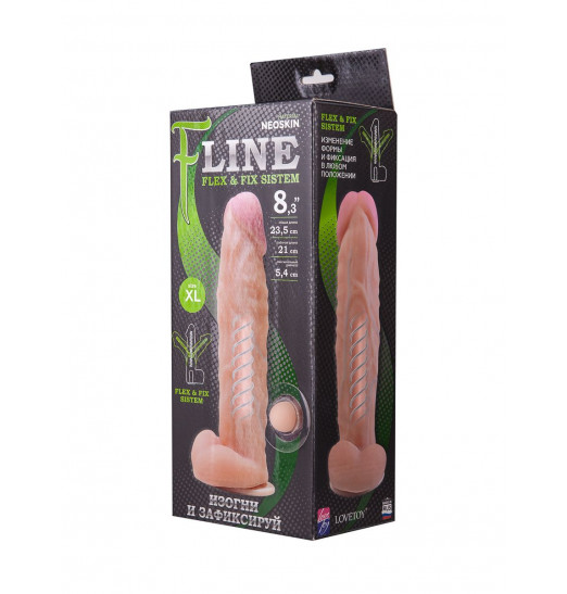 Большой фаллоимитатор на присоске F LINE - 23,5 см.