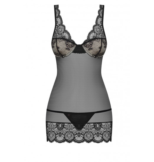 Полупрозрачная облегающая сорочка с лифом на косточках