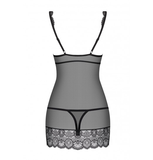 Полупрозрачная облегающая сорочка с лифом на косточках