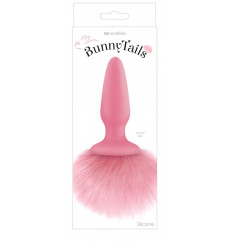 Розовая анальная пробка с коротким розовым хвостиком Bunny Tails