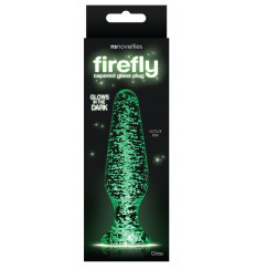 Прозрачная, светящаяся в темноте анальная пробка Glass Tapered Plug - 11,5 см.