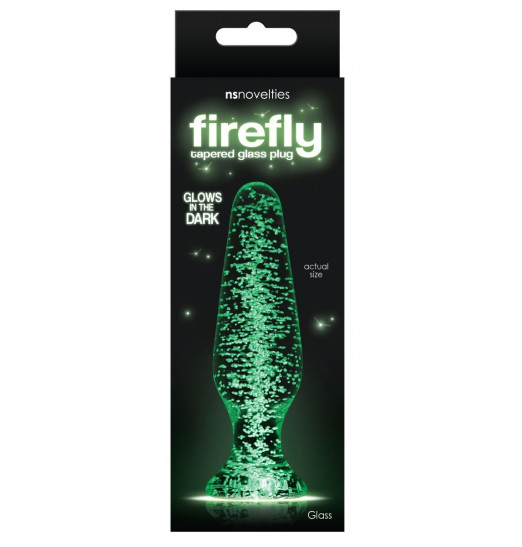 Прозрачная, светящаяся в темноте анальная пробка Glass Tapered Plug - 11,5 см. Прозрачная, светящаяся в темноте анальная пробка Glass Tapered Plug - 11,5 см.