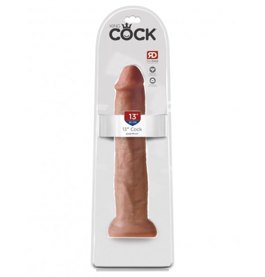 Кофейный фаллоимитатор-гигант на присоске  13  Cock - 33 см.