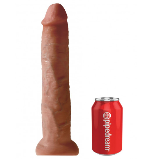 Кофейный фаллоимитатор-гигант на присоске  13  Cock - 33 см.