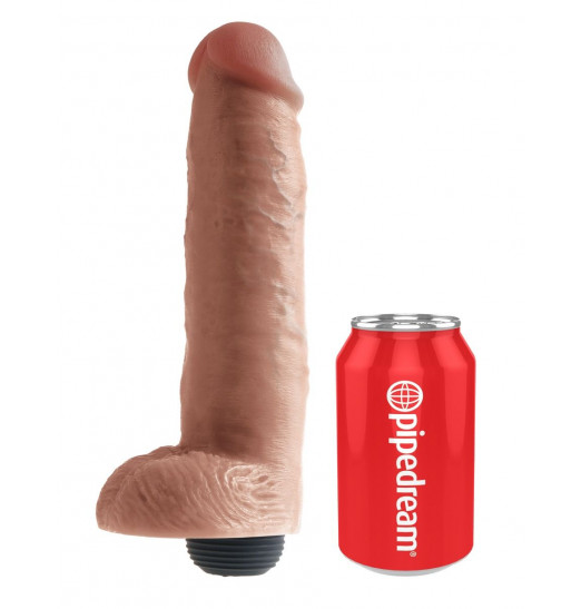 Кофейный фаллоимитатор King Cock 10 Squirting Cock с эффектом эякуляции - 25,4 см. Кофейный фаллоимитатор King Cock 10 Squirting Cock с эффектом эякуляции - 25,4 см.