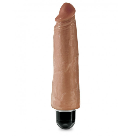 Кофейный вибратор-реалистик 8  Vibrating Stiffy - 24,8 см.