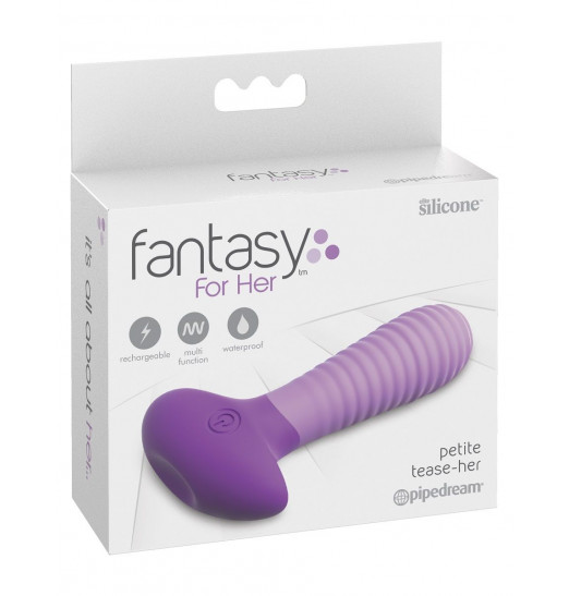 Сиреневый анальный вибратор с рёбрышками Petite Tease-Her - 11,9 см.