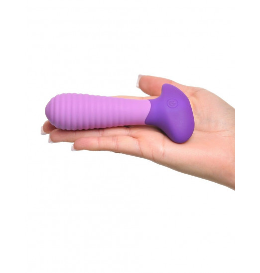 Сиреневый анальный вибратор с рёбрышками Petite Tease-Her - 11,9 см.
