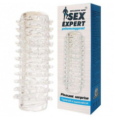 Прозрачная насадка 2-в-1 с шипами - 12 см.