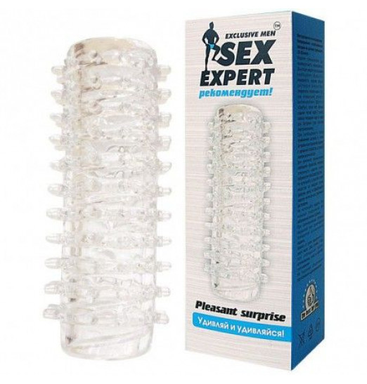 Прозрачная насадка 2-в-1 с шипами - 12 см. Прозрачная насадка 2-в-1 с шипами - 12 см.