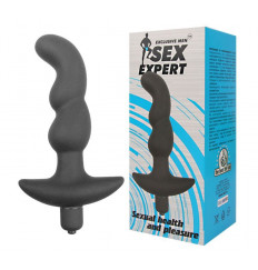 Чёрный анальный вибратор Sexual Health and Pleasure - 11,8 см.
