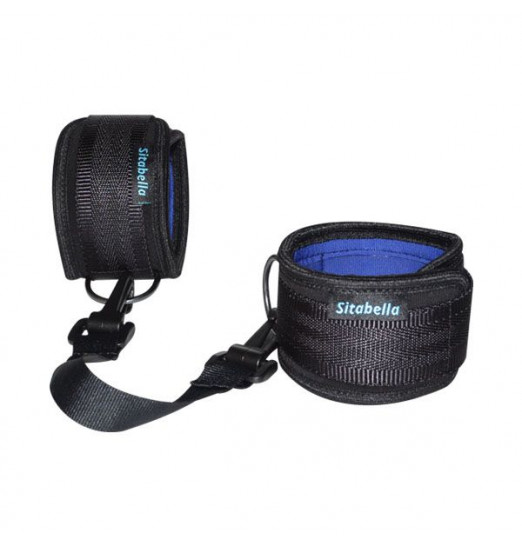 Чёрно-синие оковы на ноги из неопрена