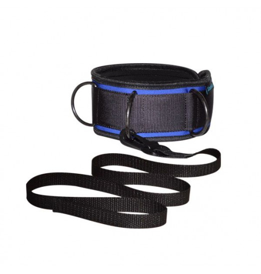 Сине-черный неопреновый ошейник с поводком
