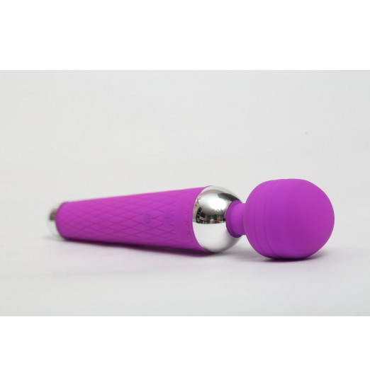 Фиолетовый силиконовый вибромассажер с 16 видами пульсации - 19,2 см.