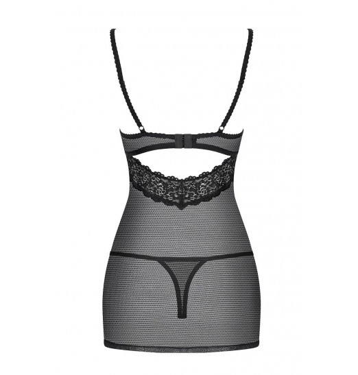 Полупрозрачная кружевная сорочка с регулируемыми бретелями