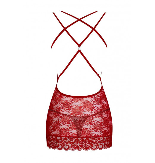 Облегающая кружевная сорочка на двойных бретелях