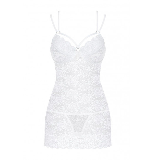 Облегающая кружевная сорочка на двойных бретелях