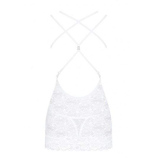 Облегающая кружевная сорочка на двойных бретелях