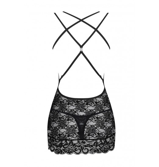 Облегающая кружевная сорочка на двойных бретелях