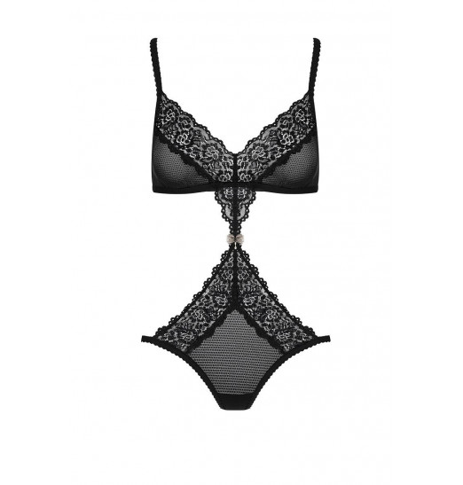 Соблазнительное кружевное боди с тонкой перемычкой на животике