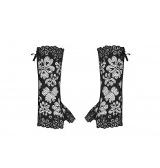 Нежные кружевные высокие митенки