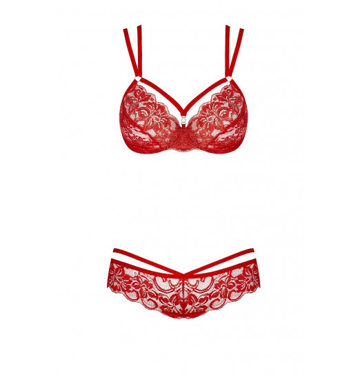 Секси-комплект из нежного цветочного кружева с тоненькими бретелями