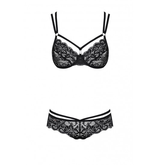 Секси-комплект из нежного цветочного кружева с тоненькими бретелями
