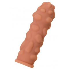 Телесная насадка на фаллос с крупными бугорками Extreme Sleeve 011 M-size - 14,7 см.