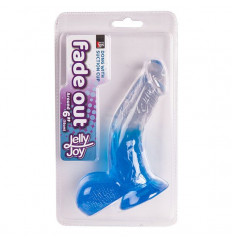 Синий фаллоимитатор с прозрачной верхней частью JELLY JOY FADE OUT DONG 6INCH - 15,2 см.