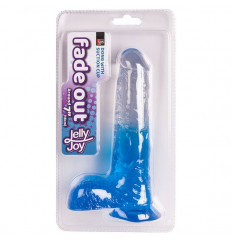 Синий фаллоимитатор с прозрачной верхней частью JELLY JOY FADE OUT DONG 7INCH - 17,8 см.