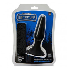 Чёрная вибропробка MENZSTUFF 5INCH SLIM INTRUDER BUTT PLUG - 13 см.
