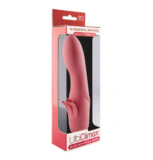 Розовый вибратор с усиками ULTI CLIMAX RECHARGEABLE VIBRATOR - 17 см. Розовый вибратор с усиками ULTI CLIMAX RECHARGEABLE VIBRATOR - 17 см.
