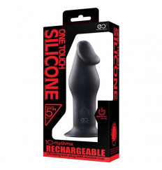 Черный анальный вибромассажер 5INCH RECHARGEABLE BUTTPLUG - 12,7 см.